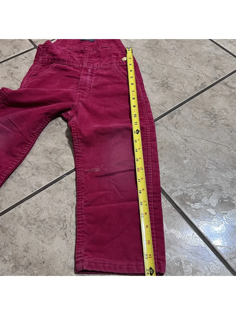 Vintage OshKosh Flannel Lined Corduroy Red Vest Back Bib Overalls 4T Retro